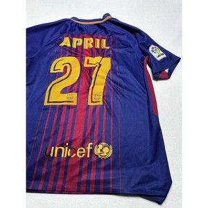 Nike FC Barcelona 27 April 2018-2019 Jersey 724614-100 Size Medium Stripe Home